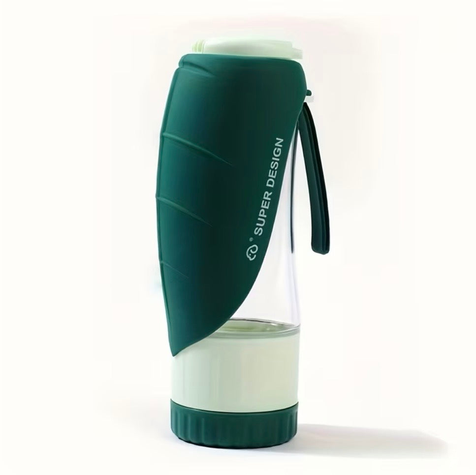 Hundwasserflasche mit Futterbehälter