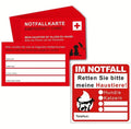 10 Notfallkarte + 2Aufkleber für Einsatzkräften im Notfall